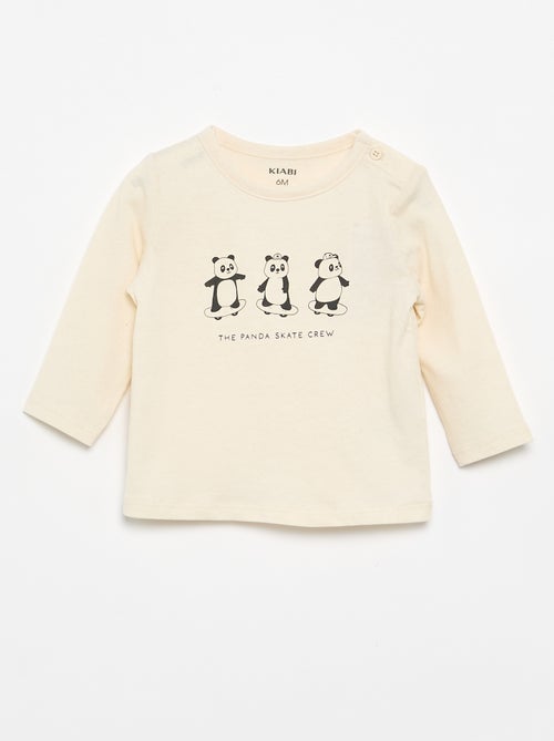 T-shirt maniche lunghe con decorazione - Kiabi