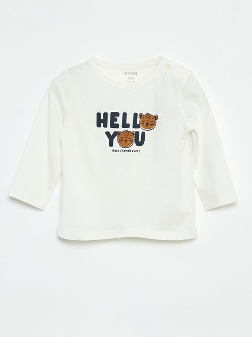 T-shirt maniche lunghe con decorazione - Kiabi