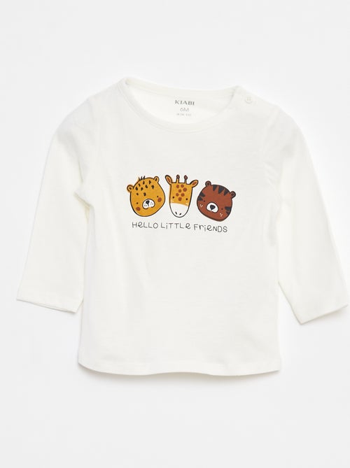 T-shirt maniche lunghe con decorazione - Kiabi