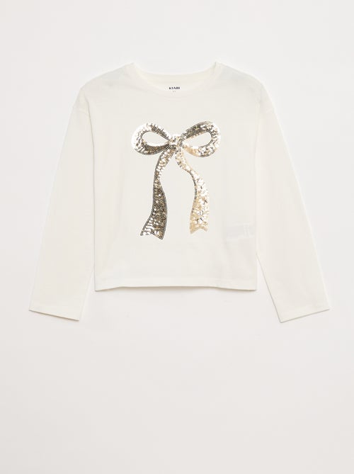 T-shirt maniche lunghe con lustrini - Kiabi