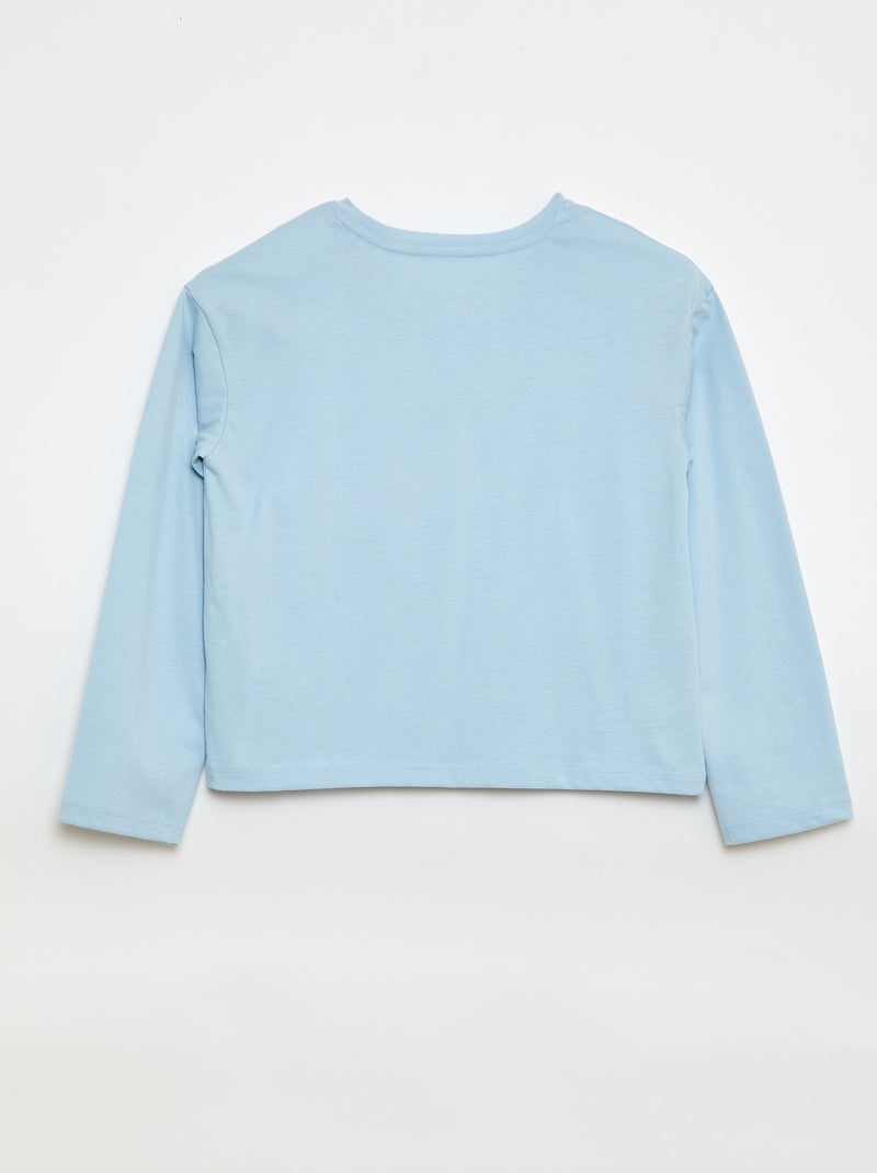 T-shirt maniche lunghe con lustrini Blu - Kiabi