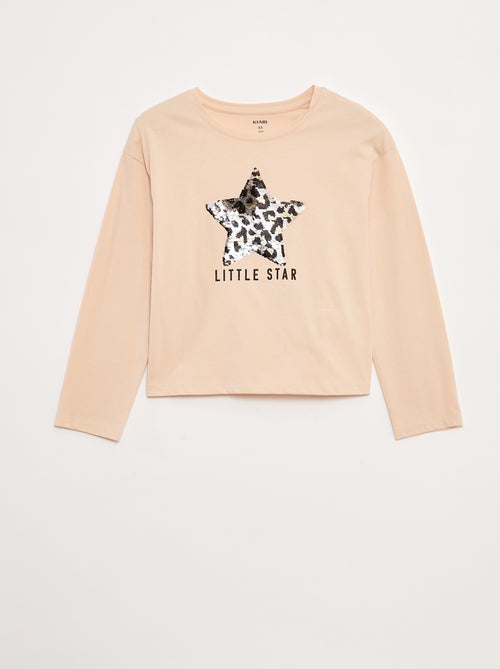 T-shirt maniche lunghe con lustrini - Kiabi