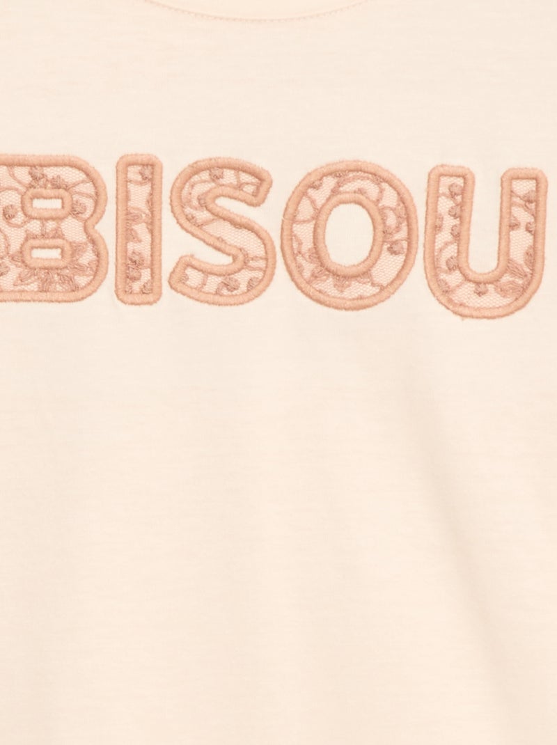 T-shirt maniche lunghe con lustrini Rosa - Kiabi