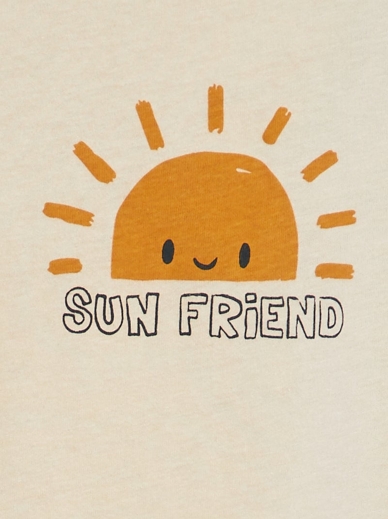 T-shirt maniche lunghe con stampa applicata BIANCO - Kiabi