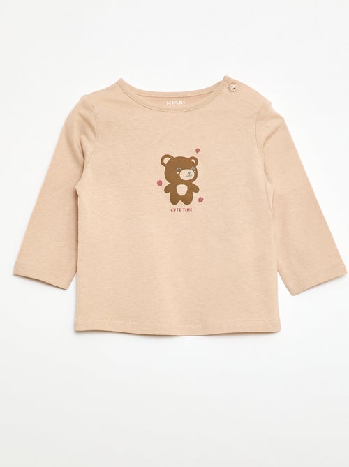 T-shirt maniche lunghe con stampa - Kiabi
