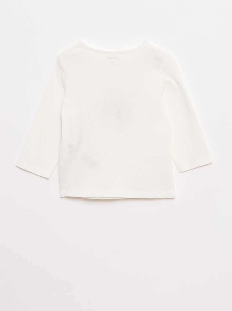 T-shirt maniche lunghe con stampa Bianco - Kiabi