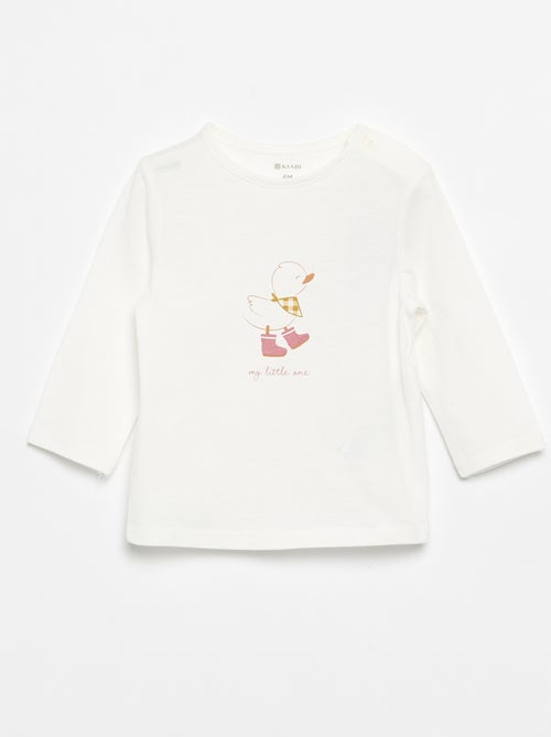 T-shirt maniche lunghe con stampa - Kiabi