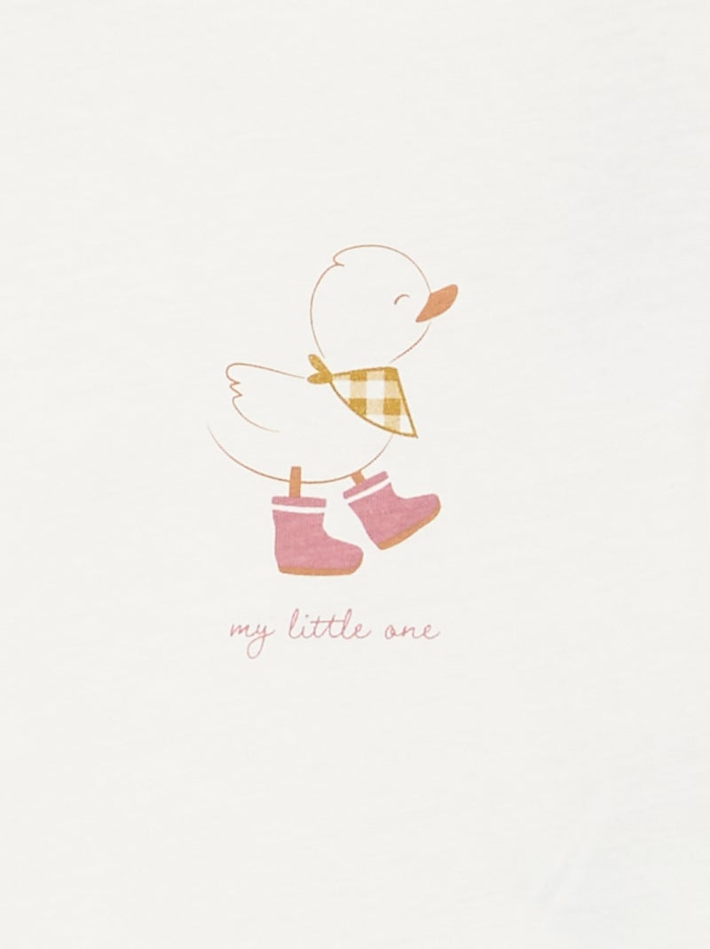 T-shirt maniche lunghe con stampa Bianco - Kiabi