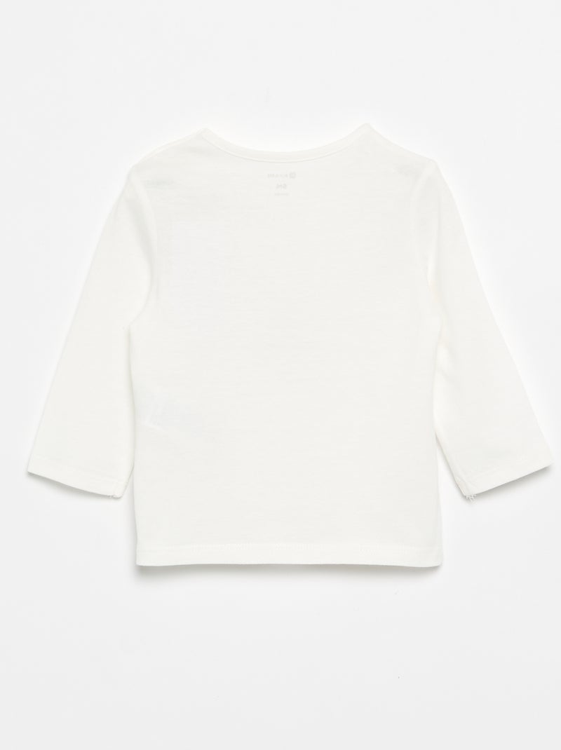 T-shirt maniche lunghe con stampa Bianco - Kiabi