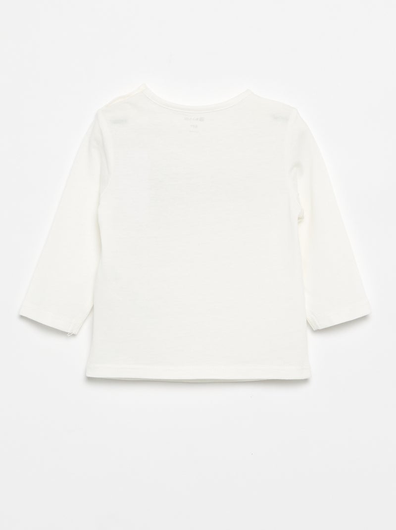 T-shirt maniche lunghe con stampa Bianco - Kiabi