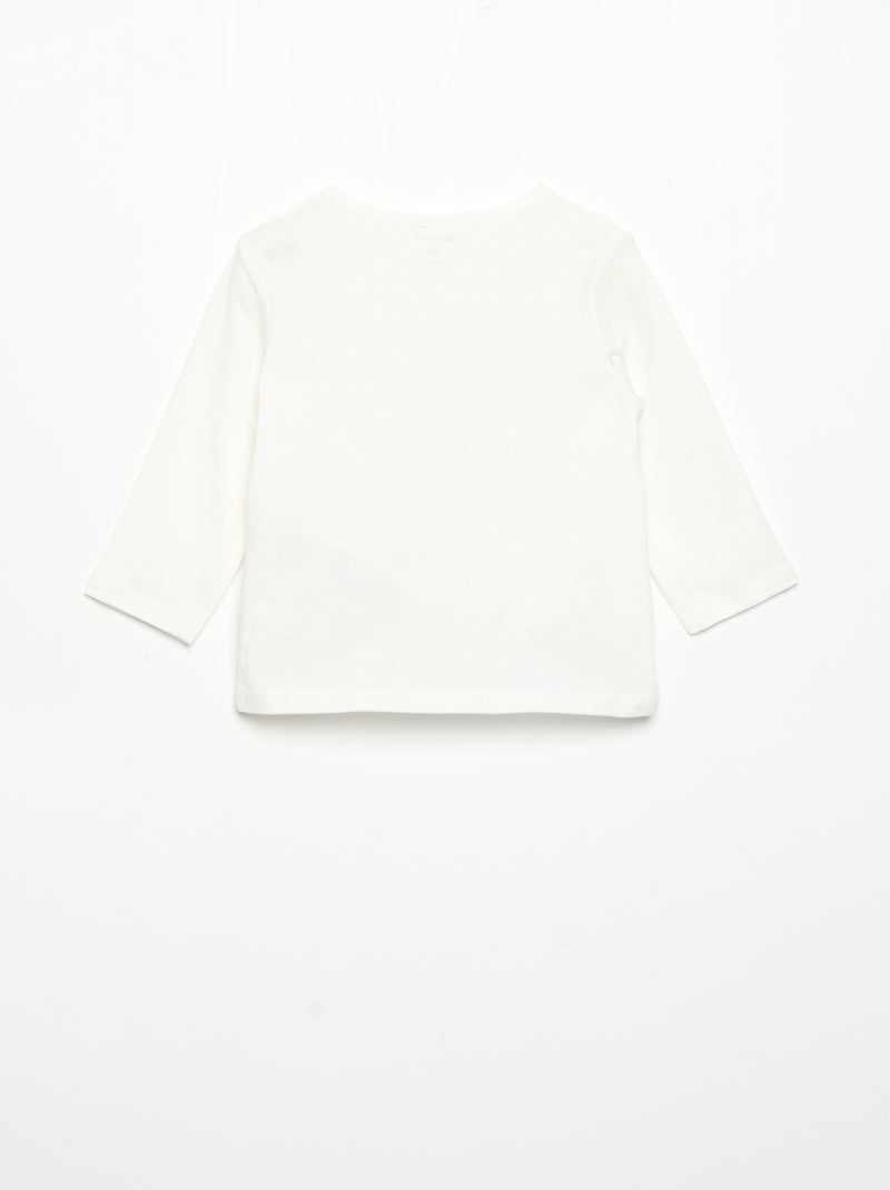 T-shirt maniche lunghe con stampa Bianco - Kiabi