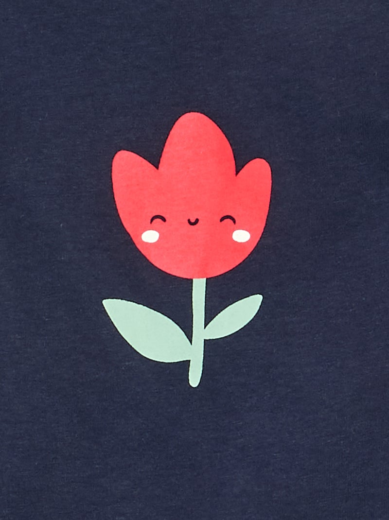 T-shirt maniche lunghe con stampa Blu - Kiabi