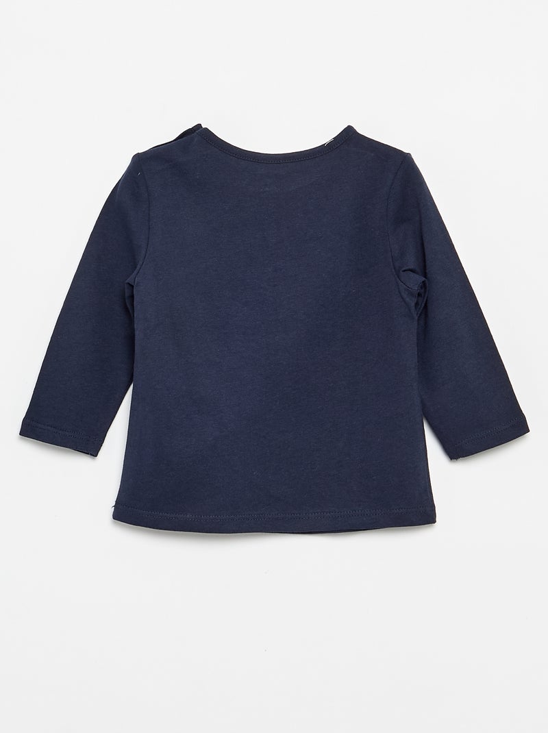 T-shirt maniche lunghe con stampa Blu - Kiabi