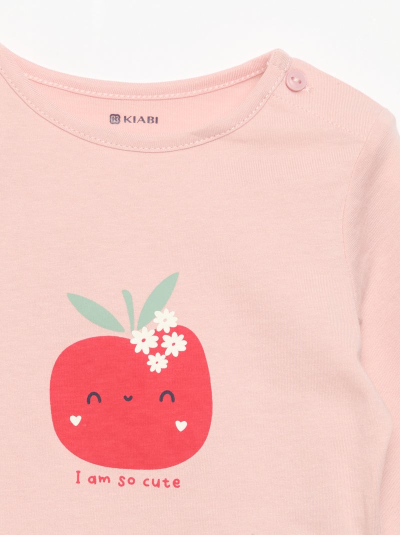 T-shirt maniche lunghe con stampa Blu - Kiabi