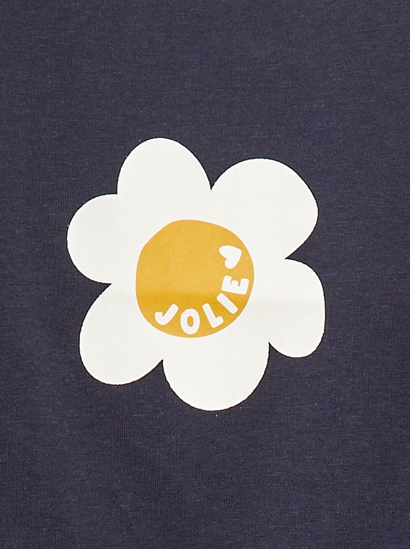 T-shirt maniche lunghe con stampa Blu - Kiabi