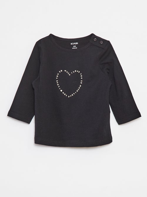 T-shirt maniche lunghe con stampa - Kiabi
