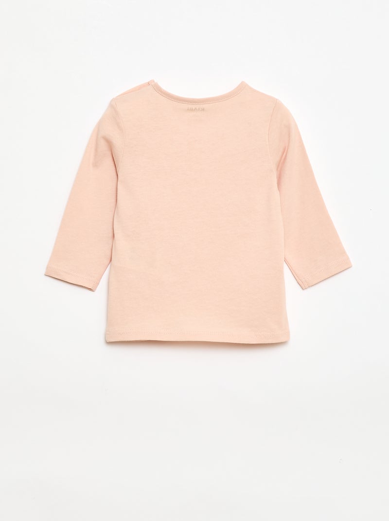 T-shirt maniche lunghe con stampa Rosa - Kiabi
