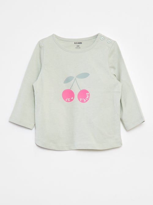 T-shirt maniche lunghe con stampa - Kiabi