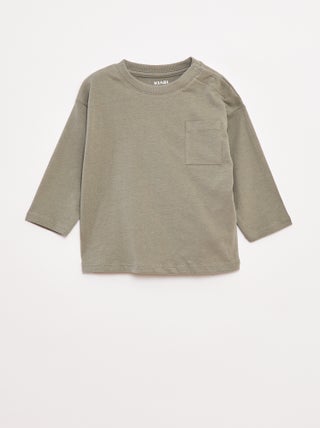 T-shirt maniche lunghe con taschino sul petto