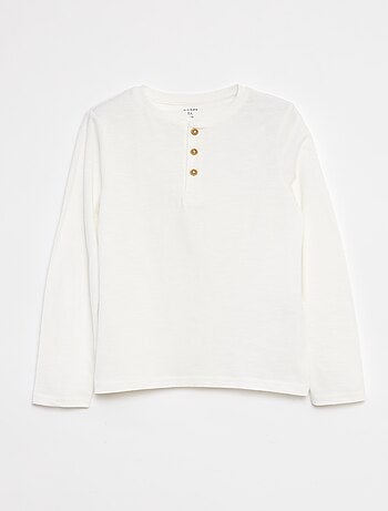 T-shirt maniche lunghe e collo serafino