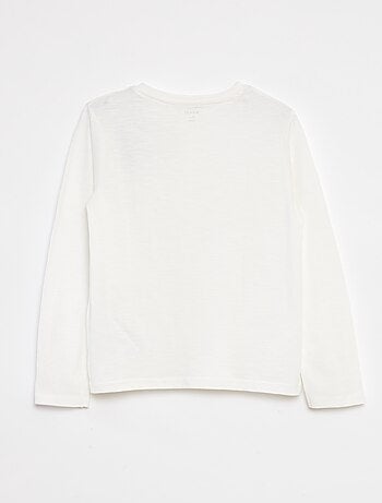 T-shirt maniche lunghe e collo serafino