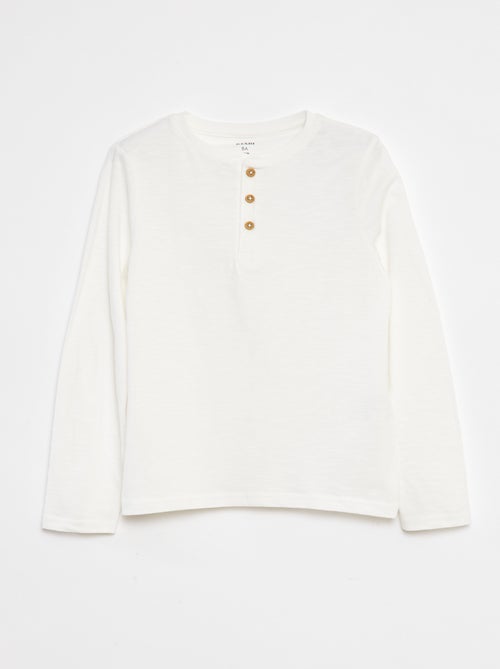 T-shirt maniche lunghe e collo serafino - Kiabi