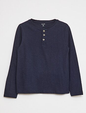 T-shirt maniche lunghe e collo serafino