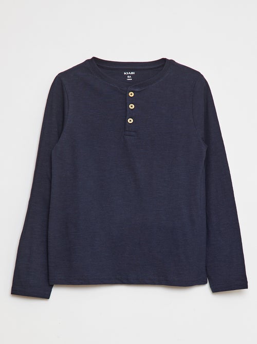 T-shirt maniche lunghe e collo serafino - Kiabi