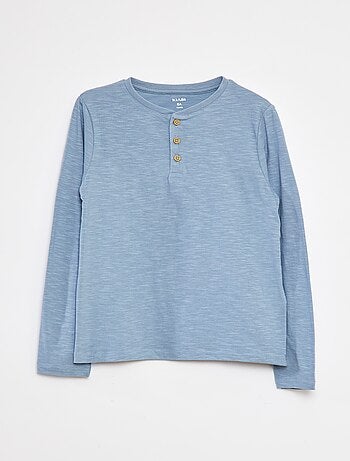 T-shirt maniche lunghe e collo serafino
