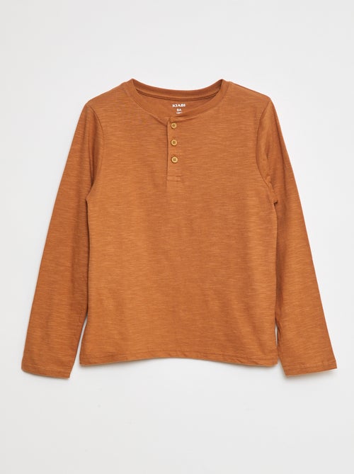 T-shirt maniche lunghe e collo serafino - Kiabi