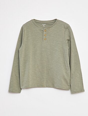 T-shirt maniche lunghe e collo serafino