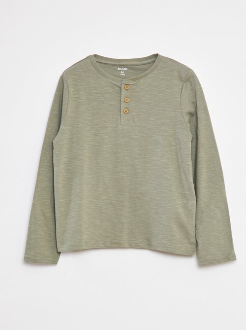 T-shirt maniche lunghe e collo serafino - Kiabi