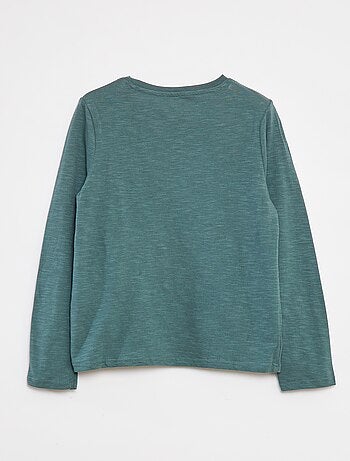 T-shirt maniche lunghe e collo serafino