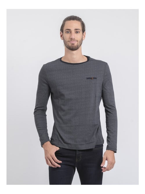 T-shirt maniche lunghe girocollo puro cotone JACOU - Kiabi