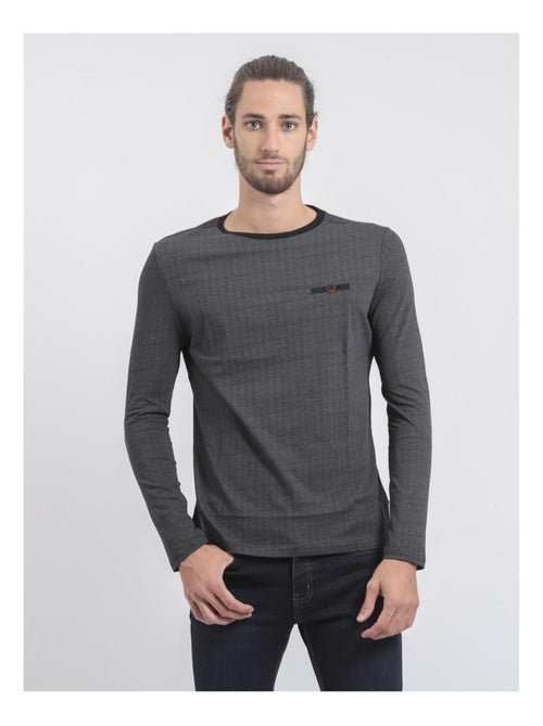 T-shirt maniche lunghe girocollo puro cotone JACOU - Kiabi