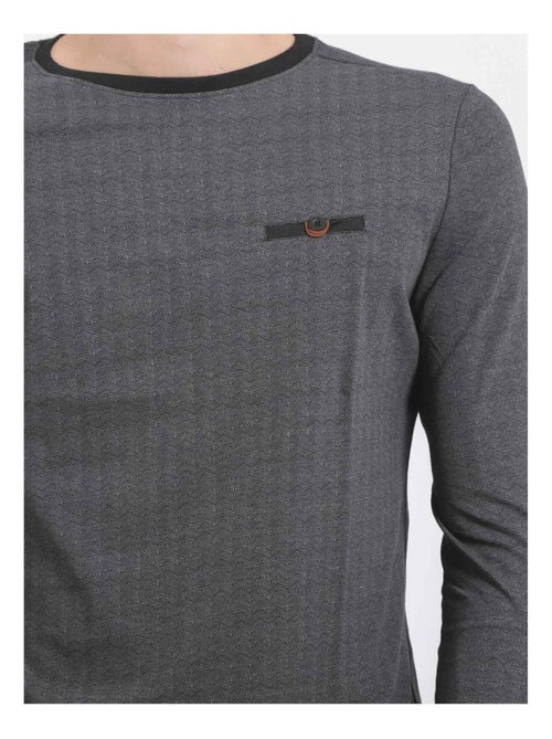 T-shirt maniche lunghe girocollo puro cotone JACOU - Kiabi