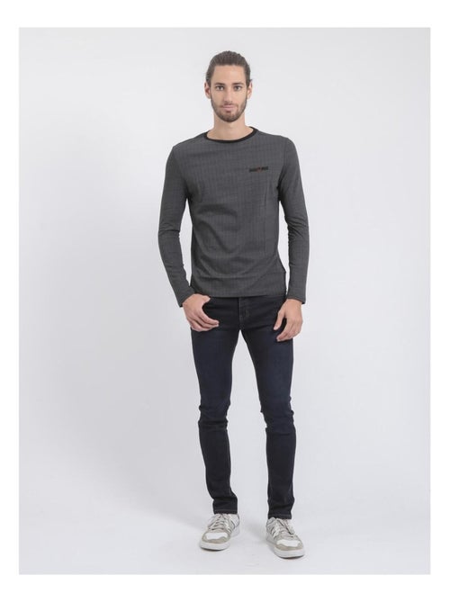 T-shirt maniche lunghe girocollo puro cotone JACOU - Kiabi