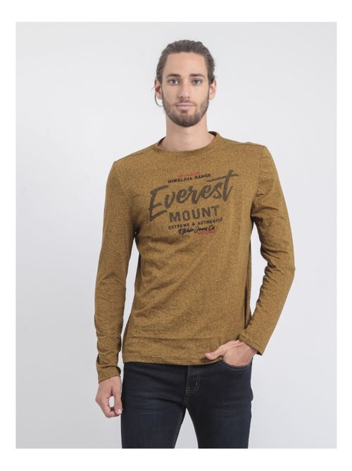 T-shirt maniche lunghe girocollo puro cotone JAMACLOU - Kiabi