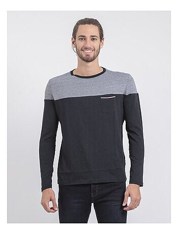 T-shirt maniche lunghe girocollo puro cotone JUPINEL