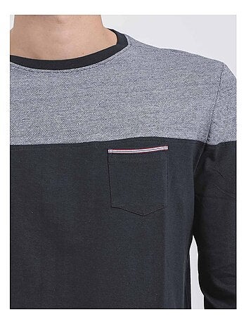 T-shirt maniche lunghe girocollo puro cotone JUPINEL