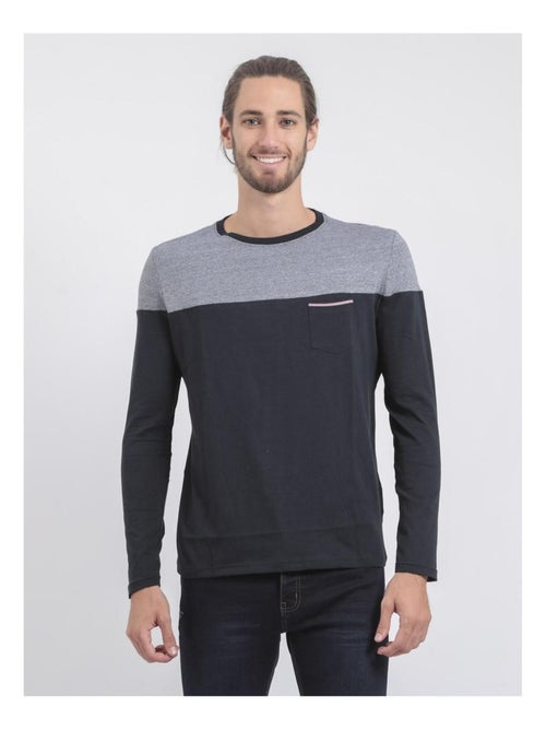 T-shirt maniche lunghe girocollo puro cotone JUPINEL - Kiabi