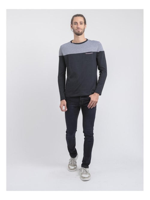 T-shirt maniche lunghe girocollo puro cotone JUPINEL - Kiabi