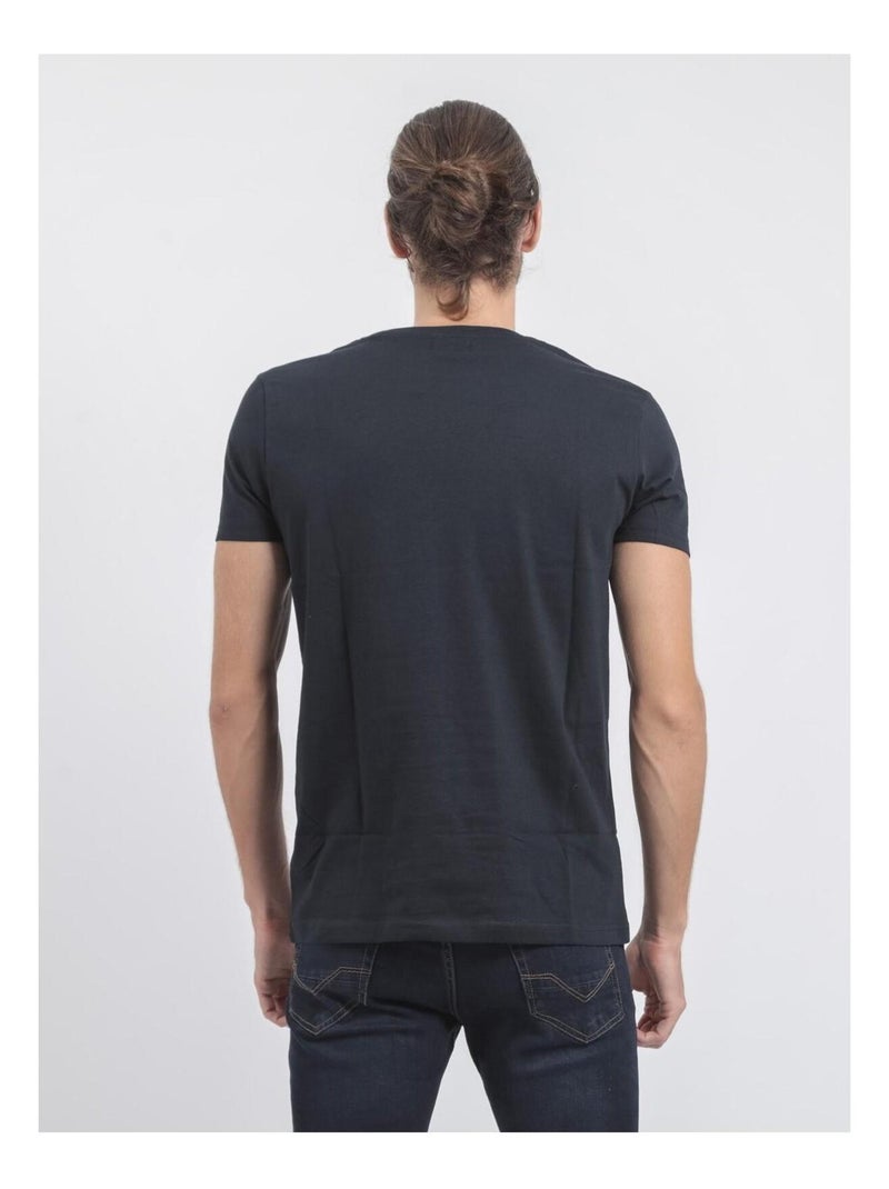 T-shirt maniche lunghe girocollo puro cotone JUPITOLI Blu marino - Kiabi