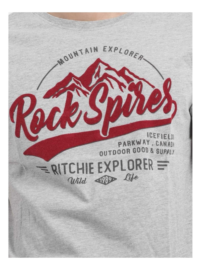 T-shirt maniche lunghe girocollo puro cotone JUPITOLI Grigio - Kiabi