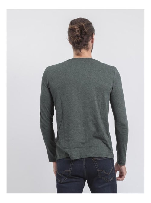 T-shirt maniche lunghe girocollo puro cotone riciclato JORIMUX - Kiabi