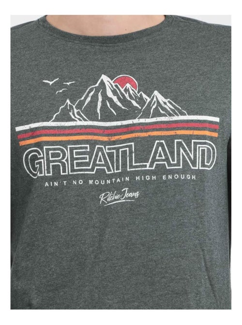 T-shirt maniche lunghe girocollo puro cotone riciclato JORIMUX - Kiabi