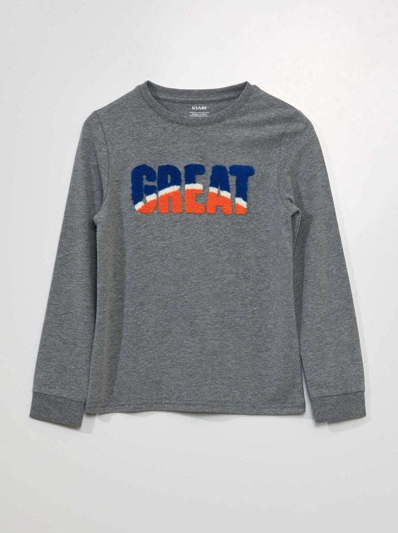 T-shirt maniche lunghe 'Great' GRIGIO - Kiabi