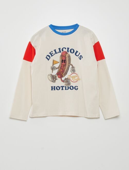 T-shirt maniche lunghe 'Hotdog' - Kiabi