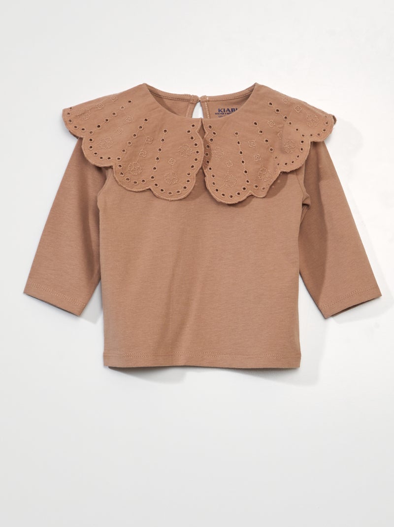 T-shirt maniche lunghe MARRONE - Kiabi
