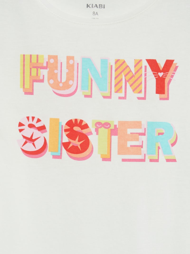 T-shirt maniche lunghe stampata BEIGE - Kiabi